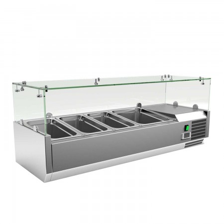 Countertop refrigerated preparation rail