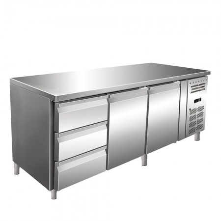 Worktop refrigerator, 2 doors and 3 drawers, capacity 465 liters, dimensions 1795x700x860mm