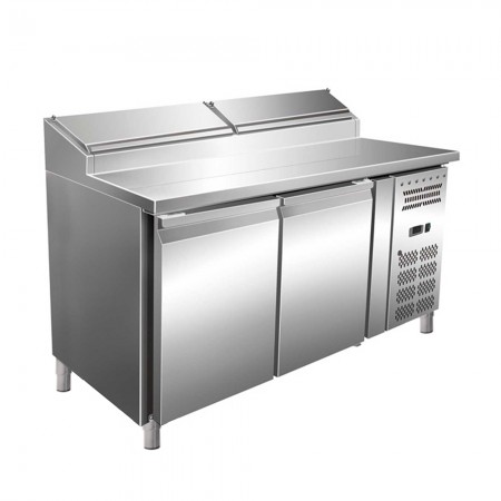 Masa rece cu 2 usi, capacitate 396 litri, spatiu pentru cuve, refrigerare ventilata, dimensiuni 1360x700x1085hmm