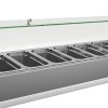 Countertop refrigerated preparation rail, inox, capacity 8 pan GN 1/3, capacity 69 liters, dimensions 1800x395x435mm, voltage 220V, power 150W, weight 35KG