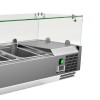 Countertop refrigerated preparation rail, inox, capacity 55 liters, dimensions 1500x395x435mm, voltage 220V, power 150W, weight 31KG