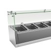 Countertop refrigerated preparation rail, inox, refrigerated agent R134a, capacity 63 liters, exterior dimensions 2000x335x435mm, voltage 220V, power 230W, weight 34KG