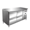 Worktop refrigerator with 4 drawers