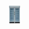 Double vertical refrigeration showcase with canopy, 2 hinged doors, working temperature 1°C÷10°C