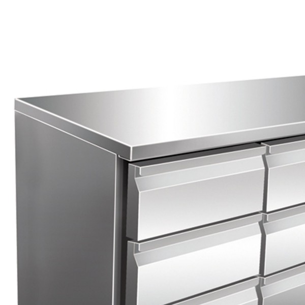 Worktop refrigerator, 6 drawers, capacity 314 liters, dimensions 1360x700x860mm