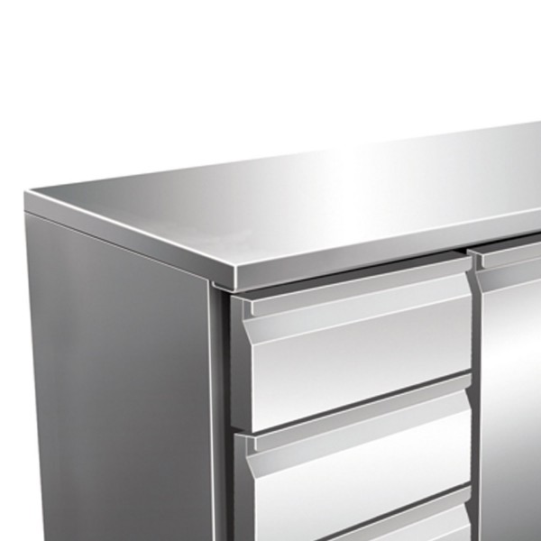 Worktop refrigerator, 2 doors and 3 drawers, capacity 465 liters, dimensions 1795x700x860mm