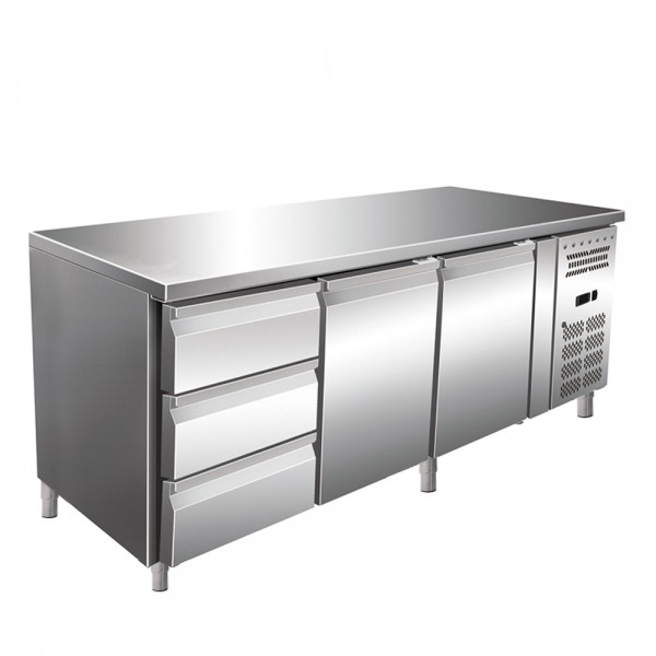 Worktop refrigerator, 2 doors and 3 drawers, capacity 465 liters, dimensions 1795x700x860mm
